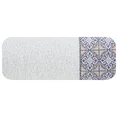 Ręcznik z żakardową bordiurą i geometrycznym wzorem - 50 x 90 cm - kremowy 3