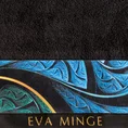 EVA MINGE Ręcznik AMBER z puszystej bawełny z bordiurą zdobioną designerskim nadrukiem - 50 x 90 cm - czarny 2