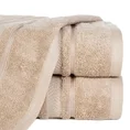 EUROFIRANY PREMIUM ręcznik z bawełny egipskiej z żakardową bordiurą podkreśloną lśniącą nicią - 70 x 140 cm - beżowy 1