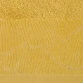 Ręcznik METALIC z  żakardową bordiurą z motywem liści bananowca wykonanym złotą nicią - 30 x 50 cm - musztardowy 2