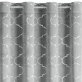 Zasłona welwetowa ze srebrnym nadrukiem wzór marokańskiej koniczyny - 140 x 250 cm - srebrny 4