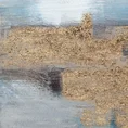 Obraz NOVUM abstrakcyjny ręcznie malowany na płótnie - 120 x 90 cm - złoty 2