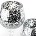 Świecznik szklany VERRE na wysmukłej nóżce ze srebrzystym kielichem - ∅ 9 x 30 cm - biały 2