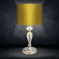 Lampka stołowa LEAMI z kryształową podstawą i welwetowym abażurem - ∅ 30 x 49 cm - złoty 1