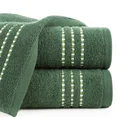 Ręcznik bawełniany FIORE z ozdobnym stebnowaniem - 30 x 50 cm - butelkowy zielony 1