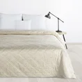 DESIGN 91 narzuta welwetowa pikowana metodą hot press w wzór karo - 170 x 210 cm - kremowy 1
