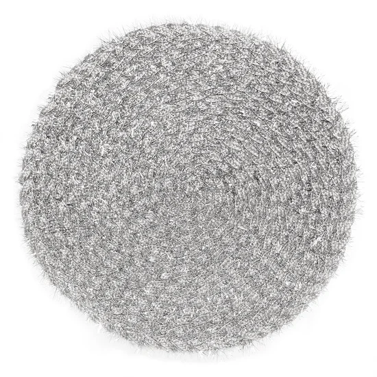 Okrągła podkładka dekoracyjna CLARE  z wystającymi niteczkami - ∅ 38 cm - jasnoszary