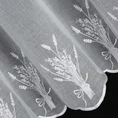 Tkanina firanowa zazdrostka z etaminy z haftem lawendy - 90 cm - biały 7