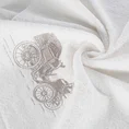 Ręcznik zdobiony haftem z motywem samochodu retro - 70 x 140 cm - kremowy 5