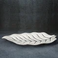 Patera ceramiczna w kształcie liścia - 46 x 29 x 5 cm - biały 1