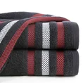 EUROFIRANY CLASSIC Ręcznik bawełniany GRACJA z ozdobną bordiurą w pasy - 50 x 90 cm - czarny 1