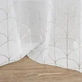 Firana MILAGROS ze srebrnym geometrycznym nadrukiem - 140 x 250 cm - biały 3