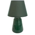 Lampka stołowa KARLA na ceramicznej stożkowej podstawie z abażurem z matowej tkaniny - ∅ 25 x 40 cm - ciemnozielony 3