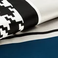 EVA MINGE Komplet pościeli EVA 08 z najwyższej jakości makosatyny bawełnianej z designerskim nadrukiem łączący elegancką pepitę z wzorem geometrycznym - 220 x 200 cm - niebieski 5