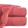 Ręcznik z bordiurą w groszki - 50 x 90 cm - czerwony 1