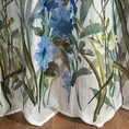 Firana NICOLE z malarskim deseniem niebieskich kwiatów oraz efektem deszczyku - 140 x 250 cm - niebieski 3
