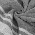 Ręcznik MERY bawełniany zdobiony bordiurą w subtelne pasy - 50 x 90 cm - stalowy 5