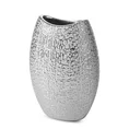 Wazon ceramiczny RISO z drobnym błyszczącym wzorem - 15 x 8 x 20 cm - srebrny 2