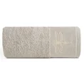 Ręcznik z błyszczącym haftem w kształcie ważki na szenilowej bordiurze - 50 x 90 cm - beżowy 3