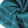 Ręcznik z welurową bordiurą przetykaną błyszczącą nicią - 70 x 140 cm - turkusowy 5