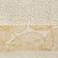 Ręcznik AGIS z żakardową bordiurą z motywem liści, ZERO TWIST - 70 x 140 cm - beżowy 2