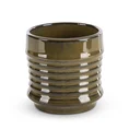 Donica ceramiczna SAMI minimalistyczna, o kształcie walca ze żłobieniami - ∅ 11 x 11 cm - brązowy 2