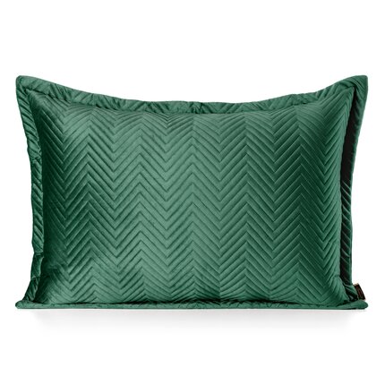 EUROFIRANY PREMIUM poszewka SOFIA z miękkiego i matowego welwetu pikowana w jodełkę metodą hot press 50 x 70 cm ciemnozielony | Eurofirany