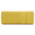 Ręcznik z wypukłą fakturą podkreślony welwetową bordiurą w krateczkę - 30 x 50 cm - musztardowy 3