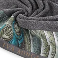EWA MINGE Ręcznik ALES z bordiurą zdobioną designerskim nadrukiem - 50 x 90 cm - stalowy 5