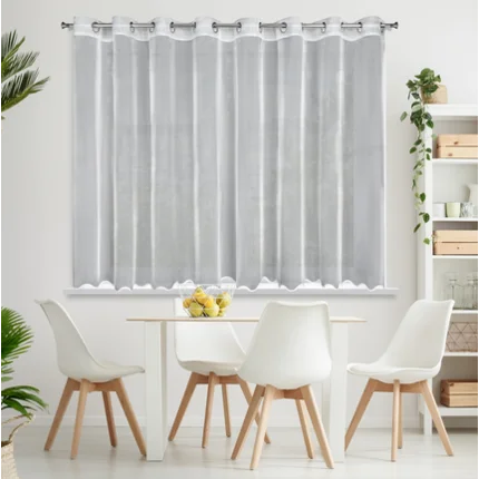 Firana LIZ 1 z gładkiej mikrosiateczki z lekkim połyskiem wykończona falą Firana LIZ 1 z gładkiej mikrosiateczki z lekkim połyskiem wykończona falą - 300 x 145 cm
