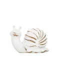 Figurka dekoracyjna ślimak w stylu shabby chic o przecieranych brzegach - 19 x 12 x 9 cm - biały 1