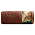 EVA MINGE Ręcznik AMIRA z puszystej bawełny z bordiurą zdobioną designerskim nadrukiem - 50 x 90 cm - ceglasty 3
