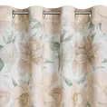 Zasłona KARLA z tkaniny z dodatkiem lnu w stylu eko zdobiona nadrukiem delikatnych kwiatów - 140 x 250 cm - naturalny 6