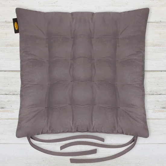 ADORE dwustronna welurowa poduszka siedziskowa na krzesło z szesnastoma pikowaniami, gramatura 195 g/m2 - 40 x 40 x 6 cm - grafitowy