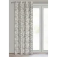Zasłona MIRA z tkaniny z dodatkiem lnu w stylu eko zdobiona nadrukiem polnych kwiatów - 140 x 250 cm - naturalny 2