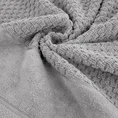 Ręcznik FRIDA bawełniany o strukturze krateczki z szeroką welurową bordiurą - 30 x 50 cm - srebrny 5