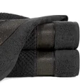Ręcznik z ozdobną bordiurą z błyszczącą nicią - 70 x 140 cm - czarny 1