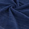 Ręcznik GALA bawełniany z  bordiurą w paski podkreślone błyszczącą nicią - 70 x 140 cm - granatowy 5