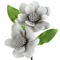 SZTUCZNY KWIAT dekoracyjny z pianki foamiran - dł.70 cm śr. kwiat 20 cm - srebrny 1