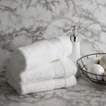 Ręcznik bawełniany NIKA 50x90 cm z żakardową bordiurą z geometrycznym wzorem podkreślonym srebrną nicią, biały - 50 x 90 cm - biały 7