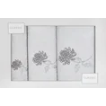 Komplet ręczników z haftem  w kartonowym opakowaniu - 56 x 36 x 7 cm - srebrny 2