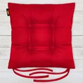 ADORE dwustronna welurowa poduszka siedziskowa na krzesło z czterema pikowaniami, gramatura 195 g/m2 - 40 x 40 x 8 cm - czerwony 1