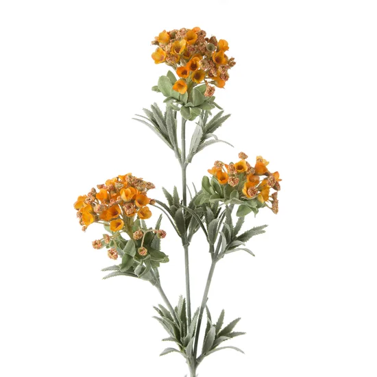 WERBENA kwiat sztuczny dekoracyjny z płatkami z jedwabistej tkaniny - ∅ 7 x 77 cm - pomarańczowy