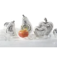 Figurka ceramiczna PEAR błyszcząca srebrzysta gruszka - 11 x 6 x 16 cm - srebrny 3
