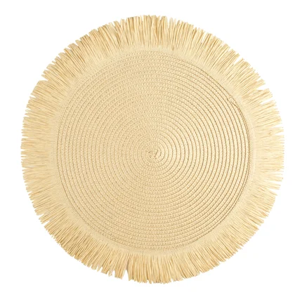 Okrągła pleciona podkładka BOHO 1 z frędzlami Okrągła pleciona podkładka BOHO 1 z frędzlami - ∅ 38 cm
