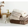 Ręcznik PATI  30X50 cm utkany w miękkie pasy i podkreślony żakardową bordiurą liliowy - 30 x 50 cm - liliowy 7