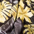 Zasłona BLER z miękkiego welwetu z nadrukiem egzotycznych szaro-żółtych liści - 140 x 270 cm - czarny 6