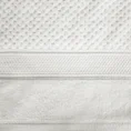 Puszysty ręcznik JESSI z fakturą wytłaczanej krateczki i welurową bordiurą - 70 x 140 cm - biały 2