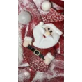 Skarpeta świąteczna MORYS z  trójwymiarową aplikacją z Mikołajem - 50 cm - biały 3