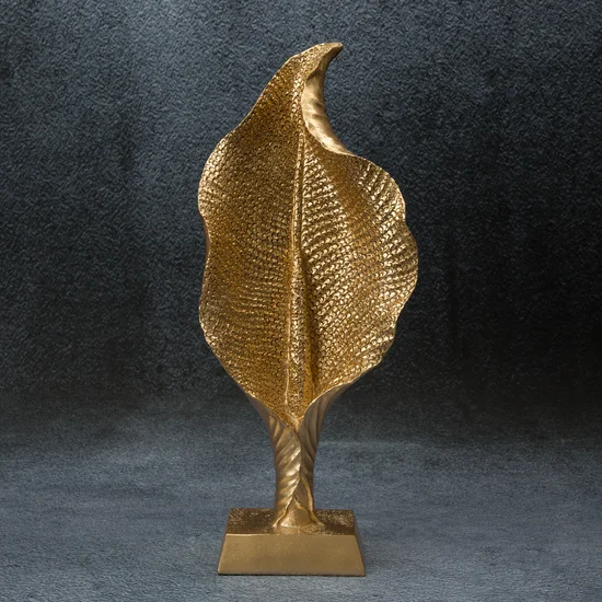 Kalia kwiat figurka dekoracyjna złota - 7 x 14 x 35 cm - złoty